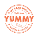 Yummy sandwich coffee & snacks logo